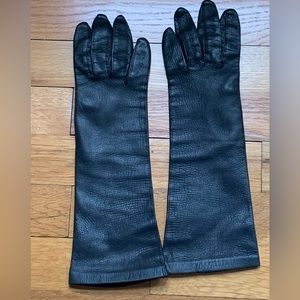 🌼Vintage Classique Italian black leather 12 inch gloves XS/S 1960’s🌼